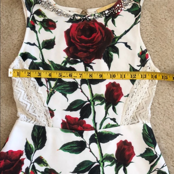 ✨SALE✨Rose and Lace Sparkly Minidress 🌹💎 - Picture 8 of 8